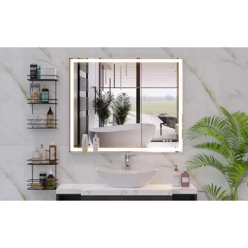 30x36 LED Bathroom Vanity Mirror Wall Mounted Adjustable Lighting Anti-Fog Touch Switch