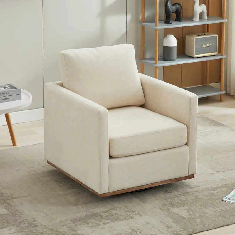Mid Century Modern Swivel Accent Chair, 360 Degree Swivel Armchair For Living Room, Bedroom
