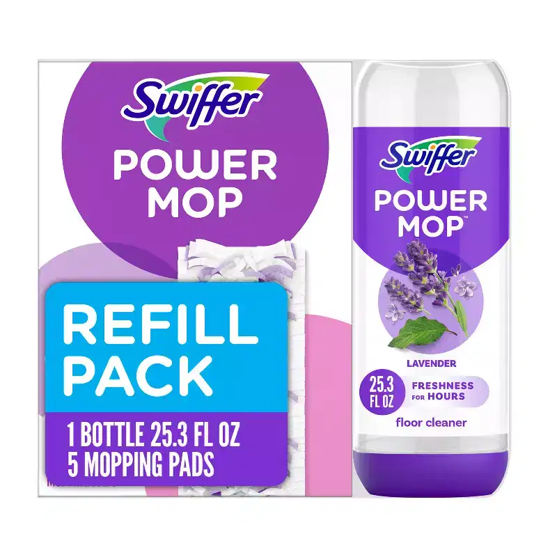 Swiffer Power Mop Multi-Surface Pad Refills & Solution Bundle Pack - 5ct