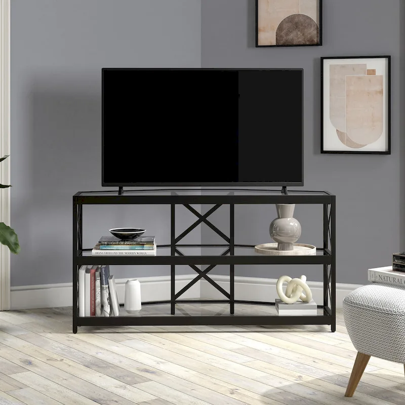 Hexagonal Corner TV Stand