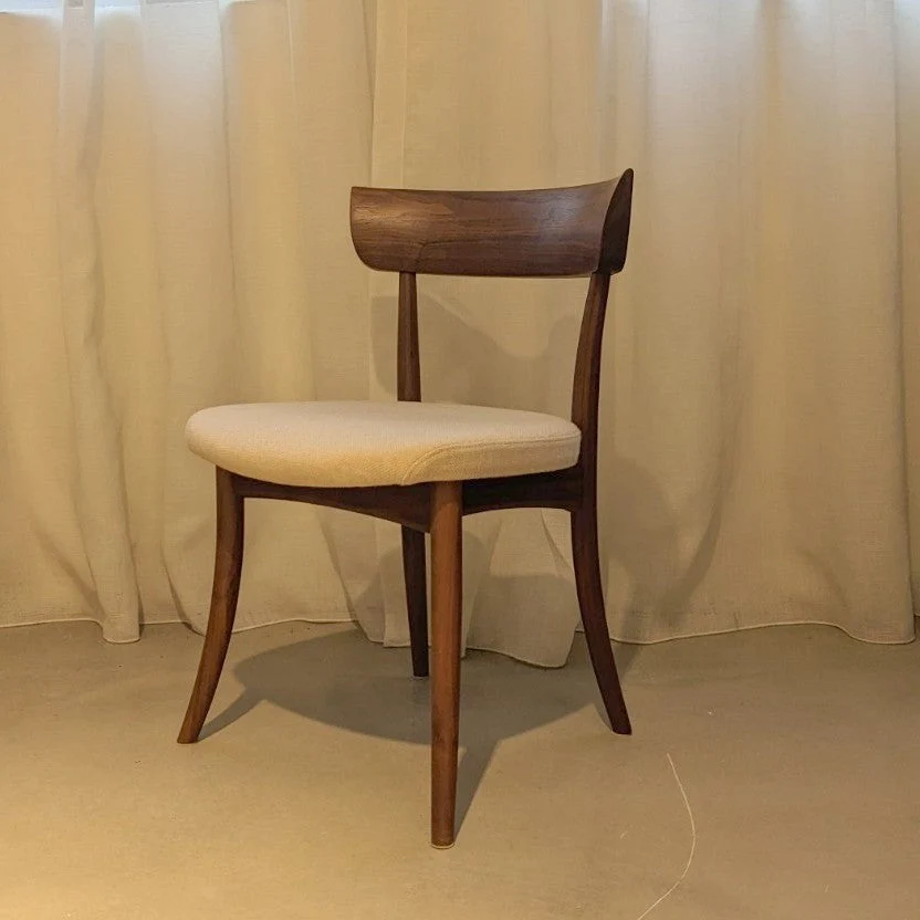 Solid Walnut Upholstered Dining Chair Draws