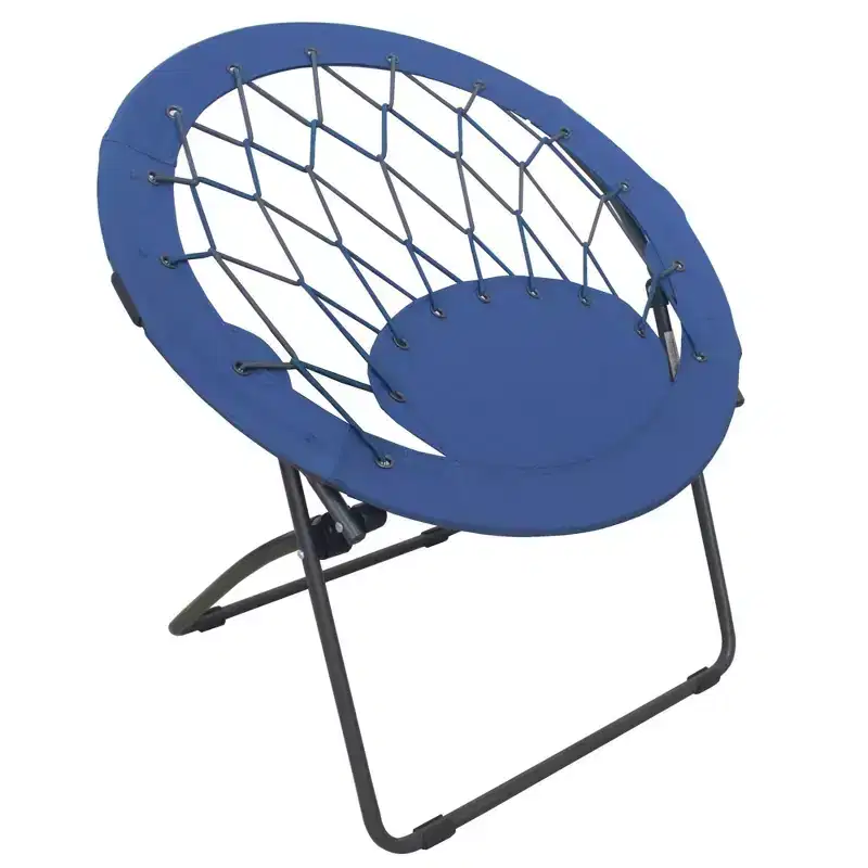 Bungee Round Folding Dish Saucer Chair Modern Blue Grey