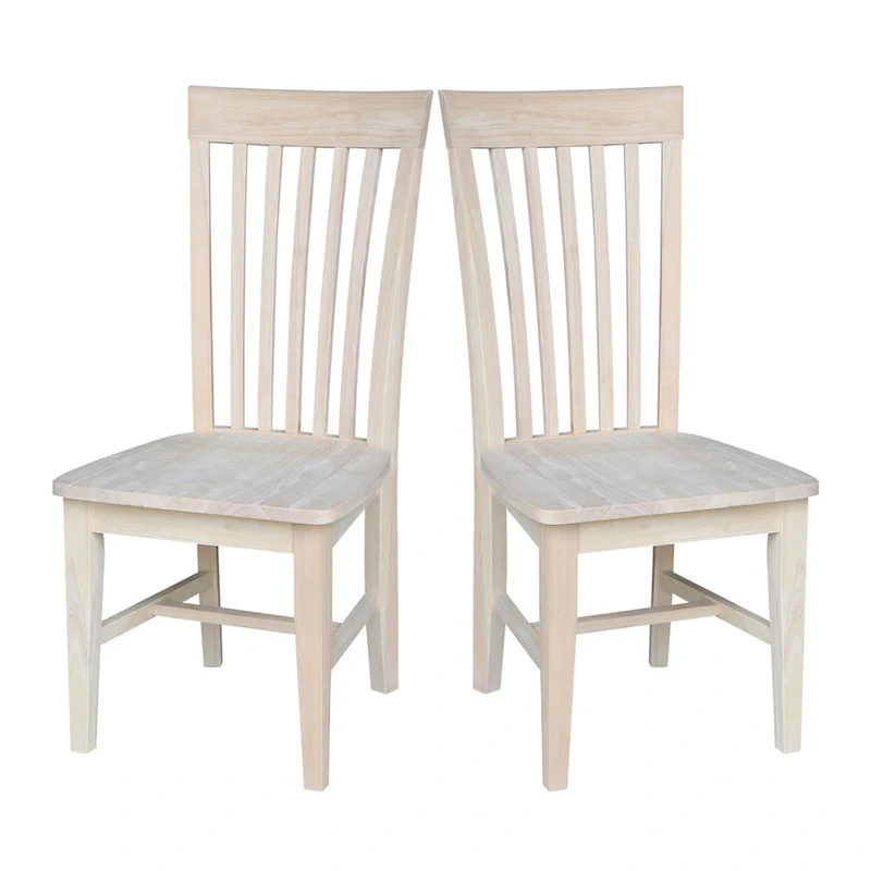 Solid Wood Tall Mission Dining Chairs, Set of 2