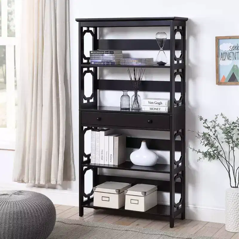 59.75 Omega 5 Tier Bookcase with Drawer - Breighton Home
