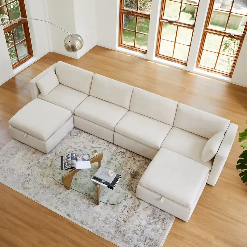 Mia Oversized Modular Sectional Fabric Sofa