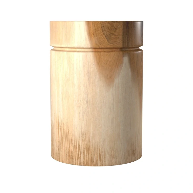 Natural Solid Acacia Wood Round End Table