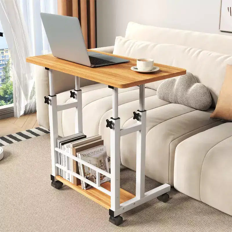 Mobile Adjustable Desk for Bedside or Dorm, 80x40cm Laptop, Study, and Dining Table for Home or Bedroom
