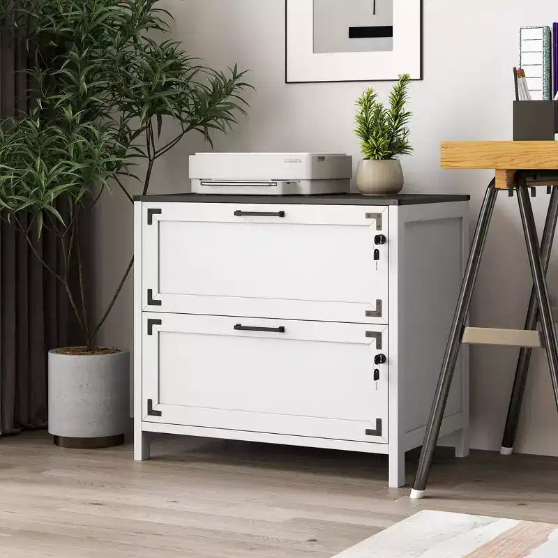 Farmhouse Lateral Filing Cabinet with Lock, Drawer File Cabinet for Home Office