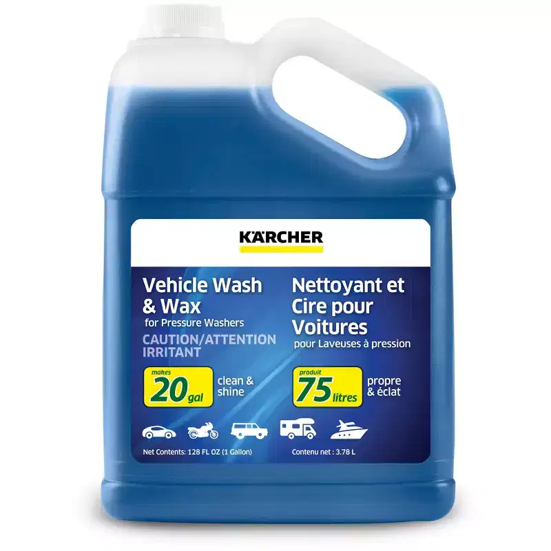 Karcher 1 Gallon Vehicle Wash & Wax Detergent Pressure Washer Car Wash Soap