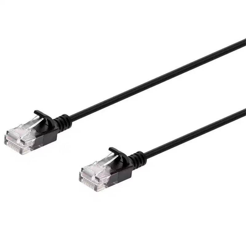 Monoprice Cat6 Ethernet Patch Cable - Ultra Slim, UTP, 30AWG Stranded Copper, Molded Boot, PVC Jacket, 20ft, Black