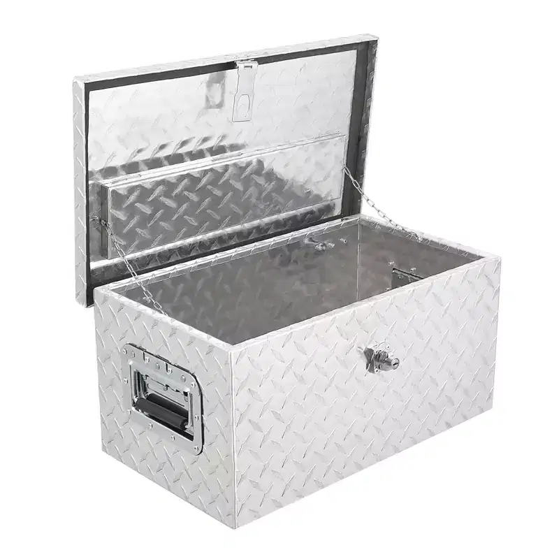 48 Inch Truck Bed Tool box,Heavy Duty Aluminum Diamond Plate Tool Box Chest,Waterproof Material,Storage Box with Lock & Gas Strut Lid for Pickup, RV