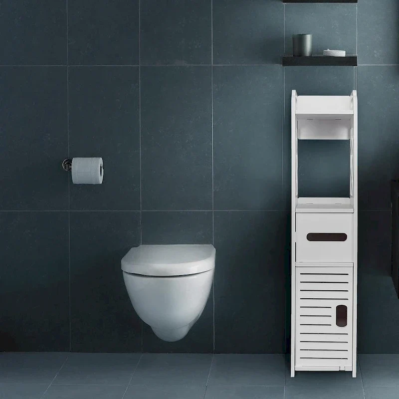 Narrow Bathroom Storage Cabinet with Drawer