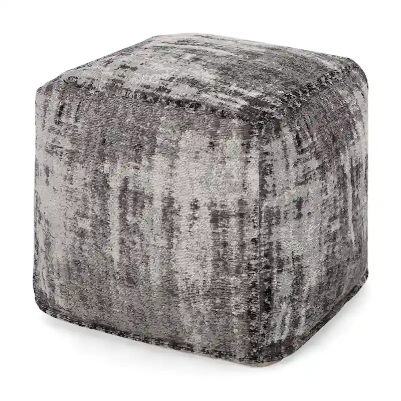 Boho Fabric Cube Pouf