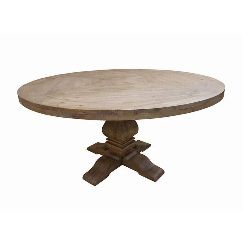 Rhea Classic Round Dining Table - Rustic Smoke - Rustic Smoke