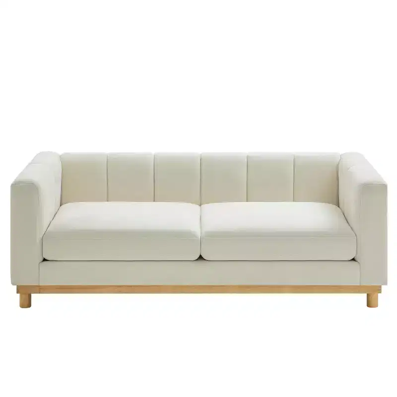 Christopher Knight Home Calista 78.7'' Modern Rubberwood Chenille Upholstered Loveseat with Thick Cushions