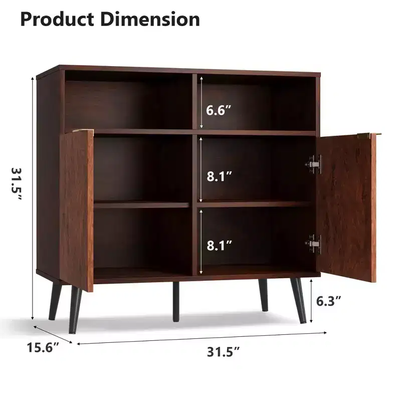 Buffet Cabinet with Storage, Farmhouse Sideboard Buffet with 2 Shelves Coffee Station Cabinet for Dining Room, Living Room
