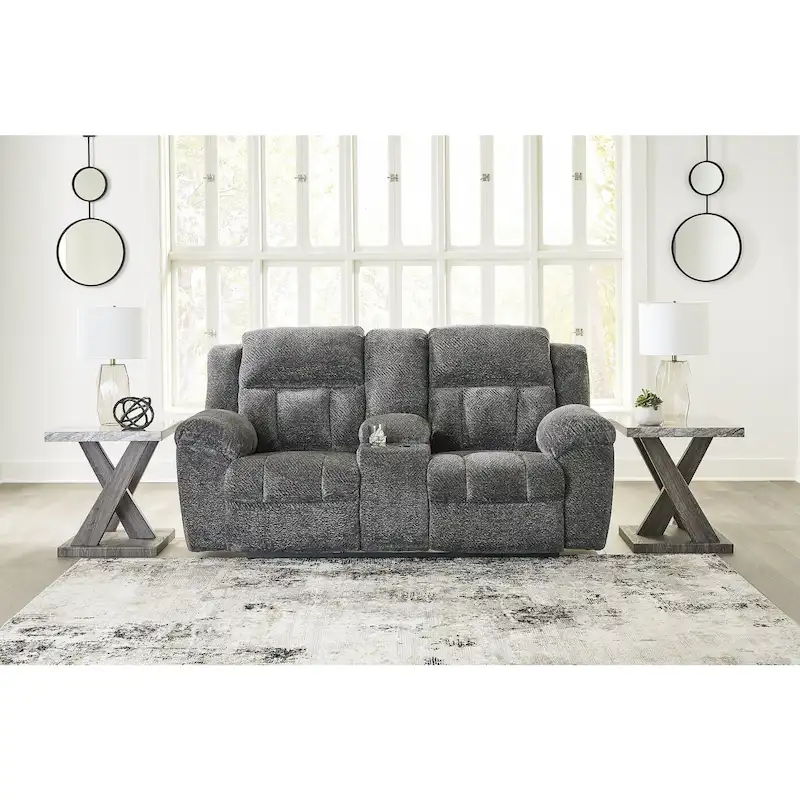 Signature Design by Ashley Frohn Double Reclining Loveseat with Console - 80W x 40D x 42H