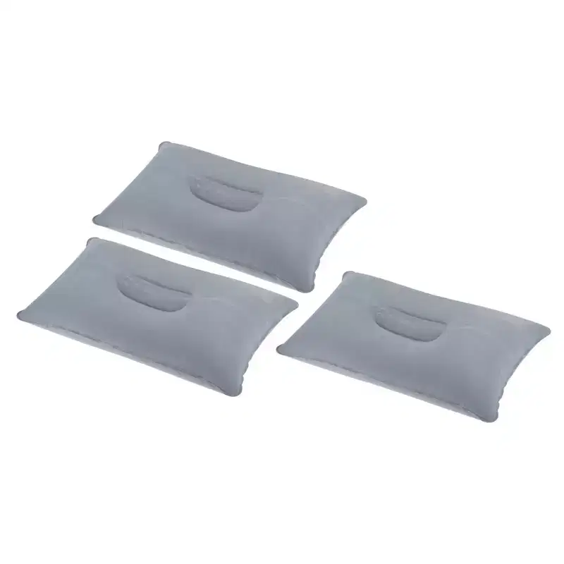 Unique Bargains Neck Support for Hiking Travel Flocked Inflatable Camping Pillows 3 Pcs 15 x 9.5