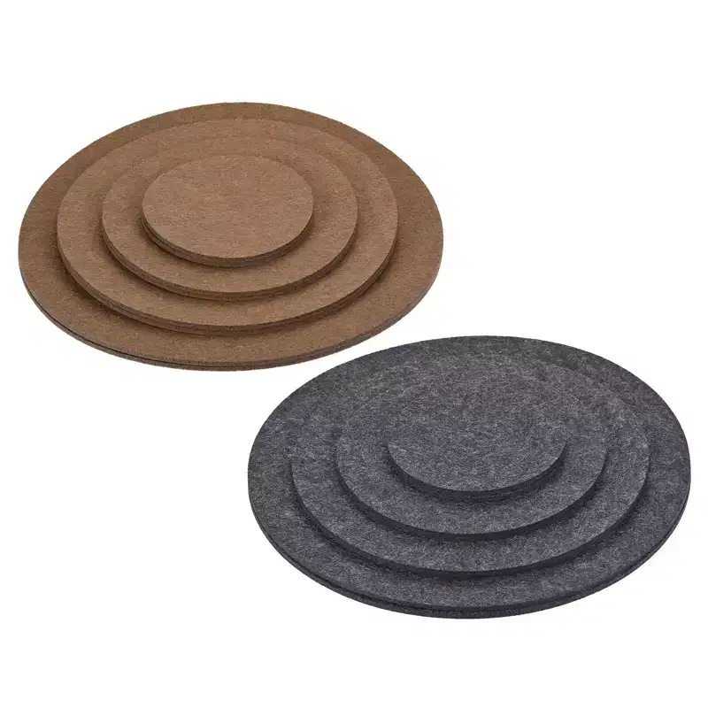 Unique Bargains Reversible Absorbent Waterproof Round Felts 4 6 8 10 Inch Plant Coasters Pad Mat 16 in 1 Set