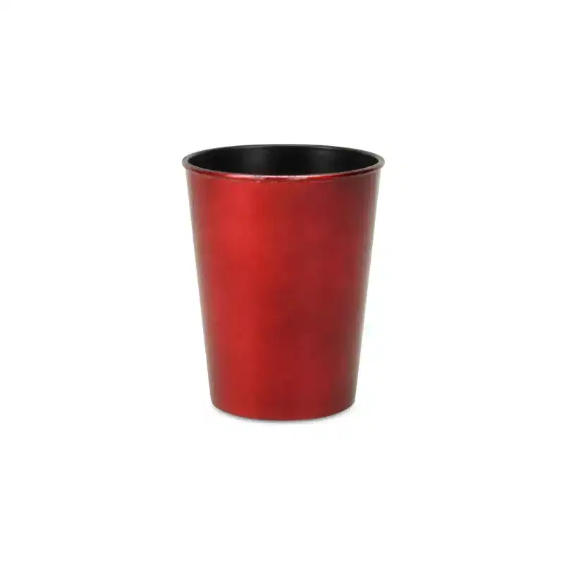 HomeRoots 5 Red Recycled Plastic Indoor Outdoor Round Pot Planter