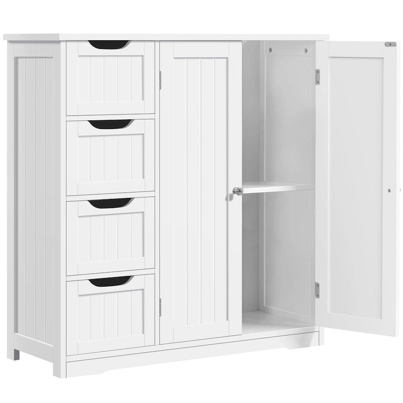 Yaheetech Bathroom Storage Cabinet with Adjustable Shelf, White - N/A