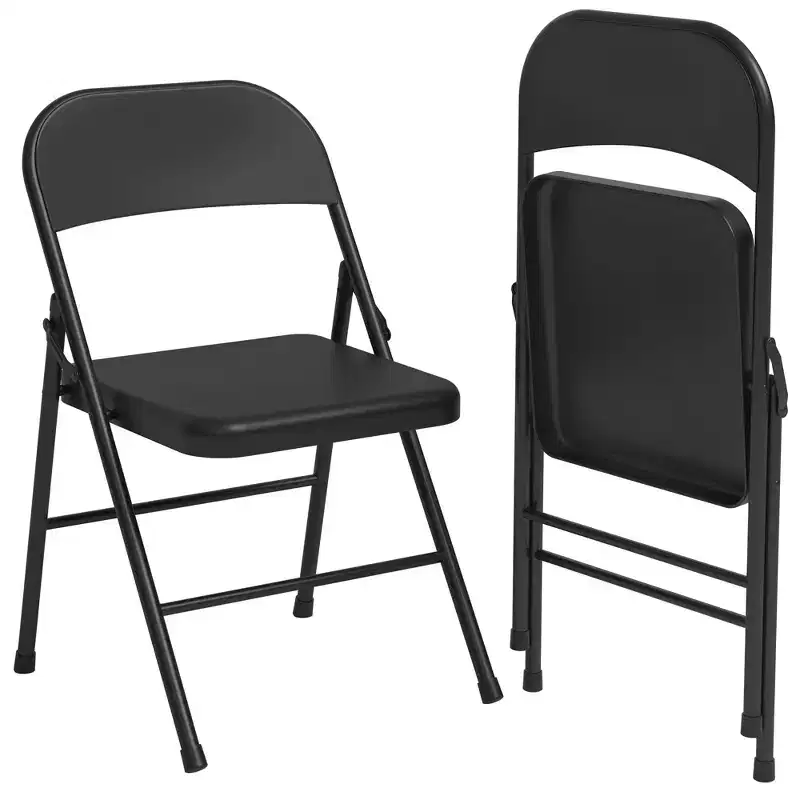 Set of 8 Folding Dining Chairs with Padded Seat & Back, Stackable Steel Chairs for Kitchen, Office, Events, Indoor & Outdoor Use