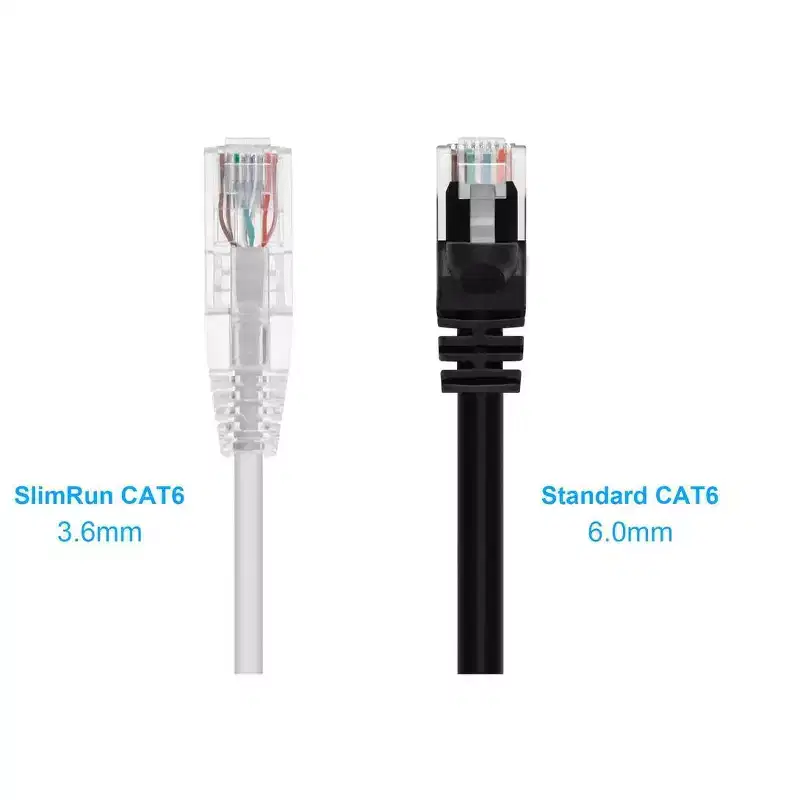 Monoprice Cat6 Ethernet Patch Cable - 2 feet - White | Snagless RJ45 Stranded 550MHz UTP CMR Riser Rated Pure Bare Copper Wire 28AWG - SlimRun Series