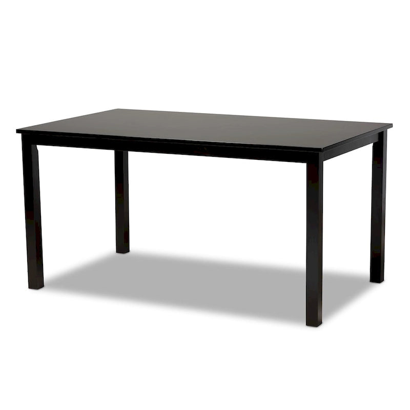 Espresso Brown Rectangle Dining Table in Contemporary Style for 6 Person