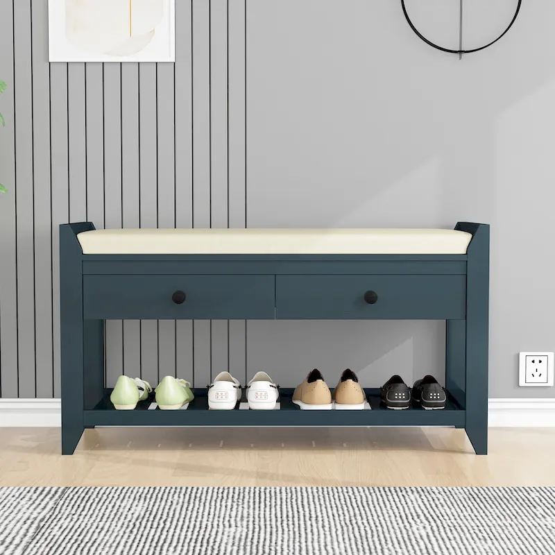 Entryway Storage Bench with Drawers