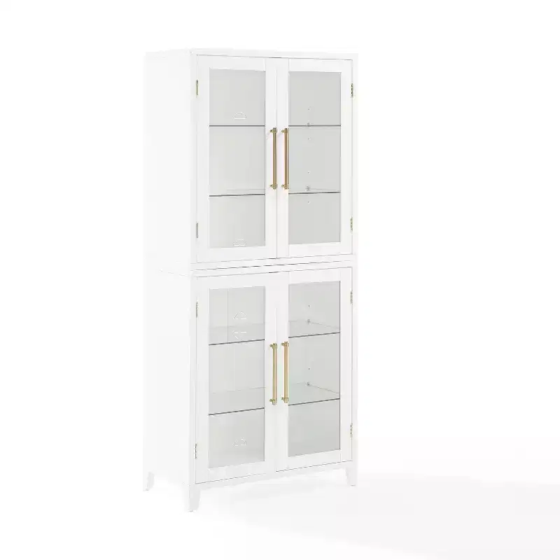 Crosley 70" Roarke Glass Door Kitchen Pantry Storage Cabinet White
