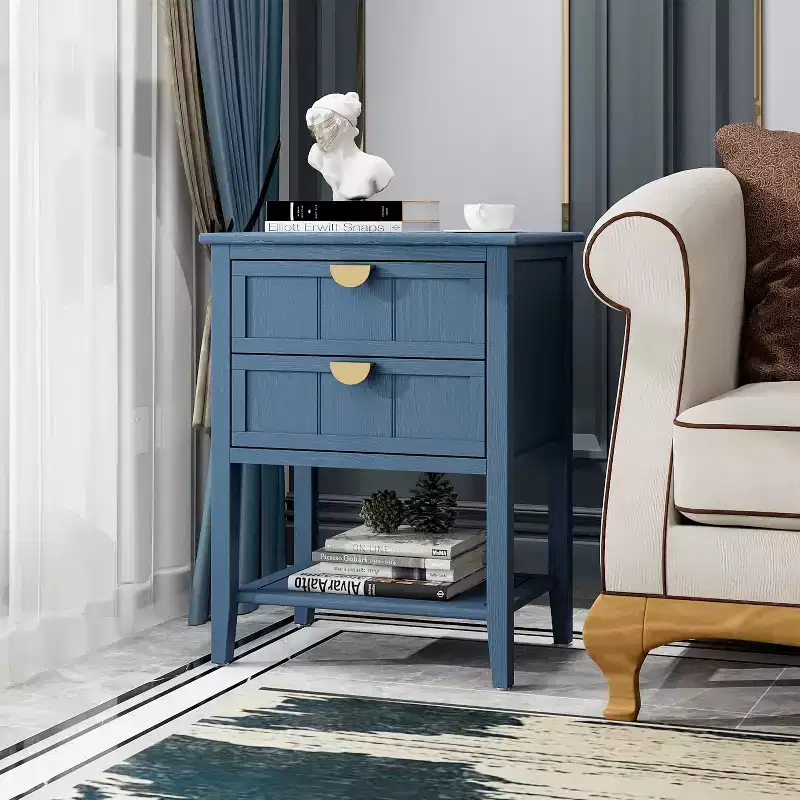 28.5H/30.75H American Style 2 /3 Drawers Side Table, End Table for Bedroom, Living Room and Study, 4L -ModernLuxe