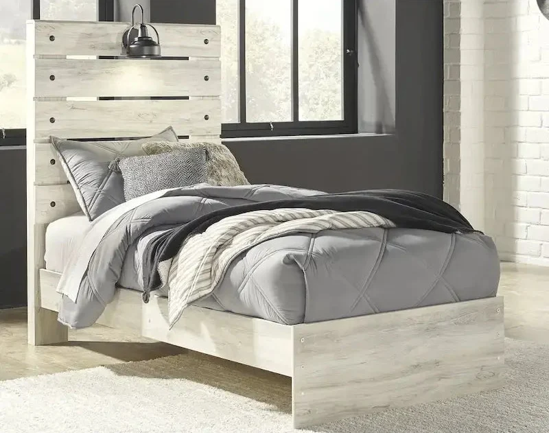 Whitewash Panel Bed