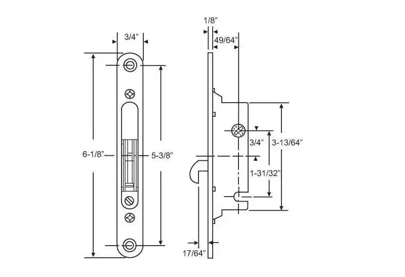 Brixwell 16-333 Deadlatch Assembly with Faceplate And Screws 5-3/8in Hole Centers