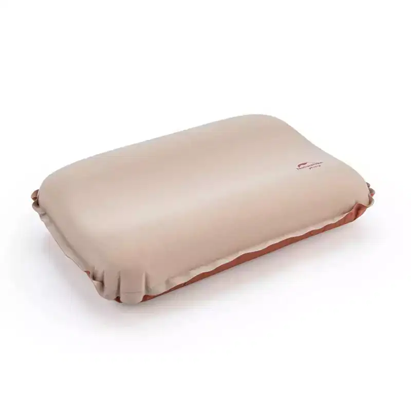Naturehike Inflatable Camping Pillow - Portable 3D Comfortable Silent Sponge Pillow - Perfect for Camping and Travel (Khaki)