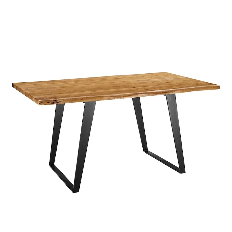 Viggo 60 Live Edge Acacia Wood Dining Table - Black Natural