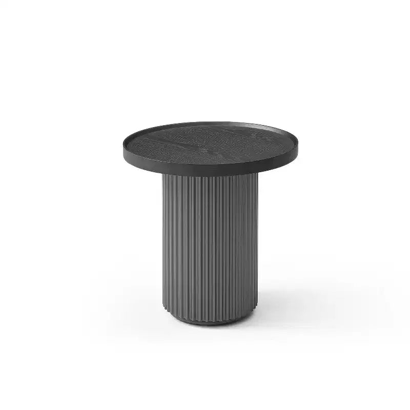 45 Round Wood End Table, Silver Finish, Versatile Side Table for Living Room, Bedroom or Entryway