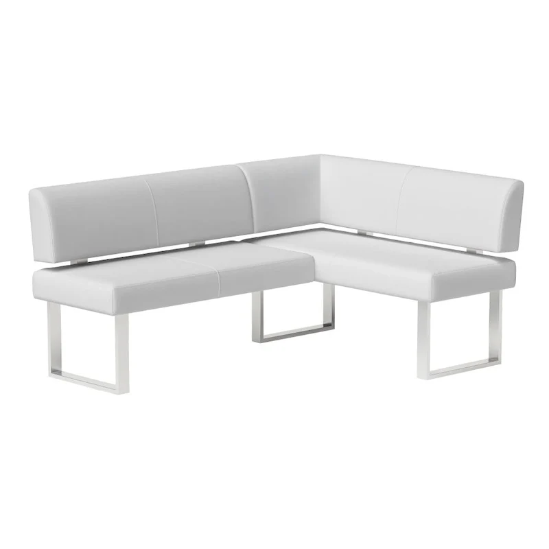 Somette Leah White Nook Corner Dining Bench