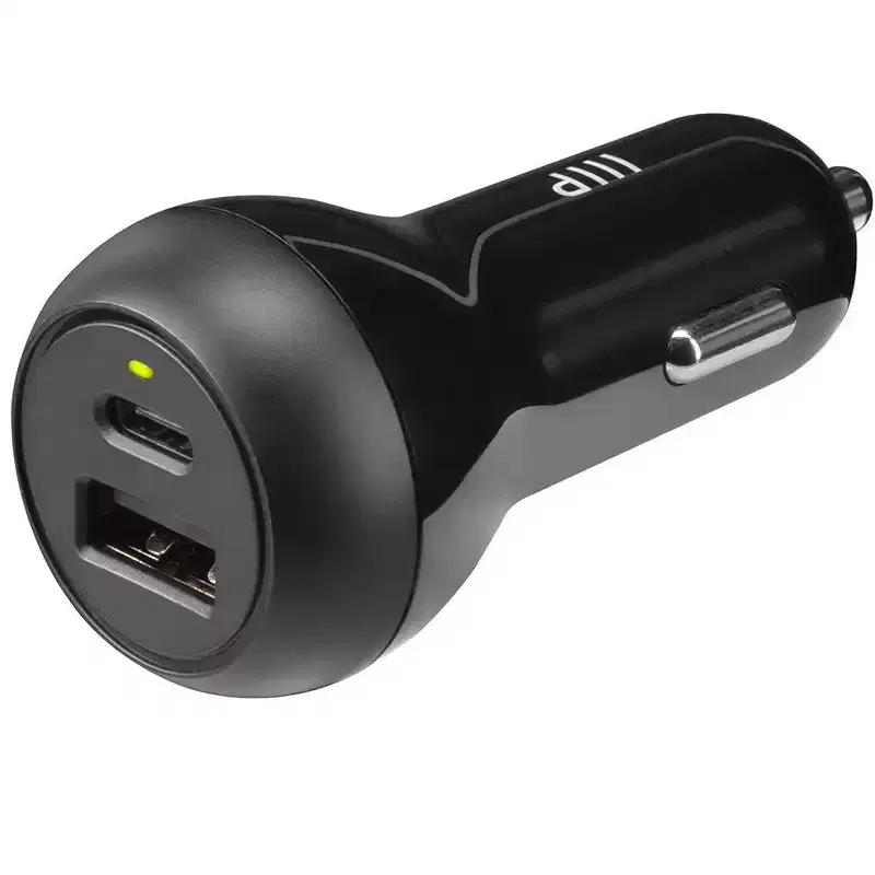 Monoprice 2-Port 39W USB-C + USB-A Power Delivery Quick Charge Car Charger - Compatible with iPhone & Android