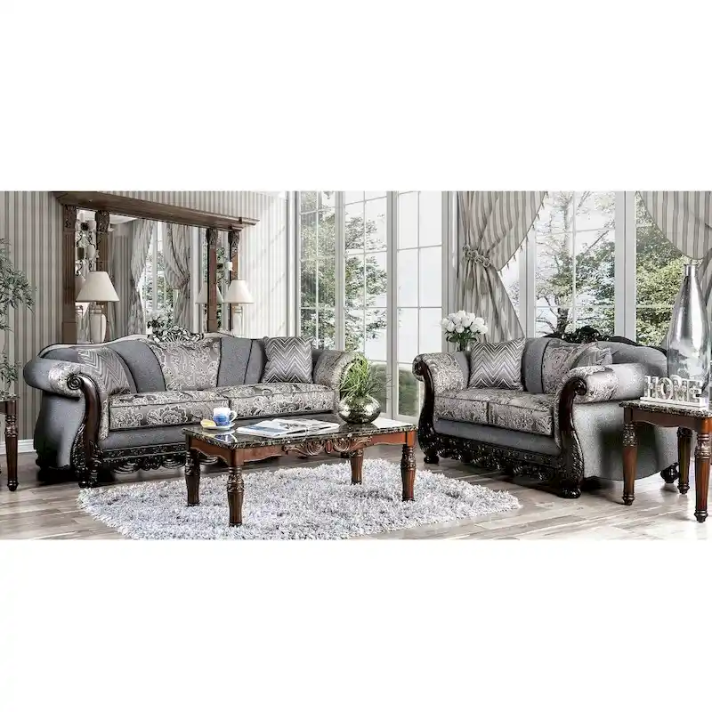 Dikic Traditional Chenille Rolled Arms 2-Piece Living Room Set by Gracewood Hollow