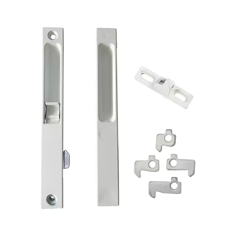 Brixwell 13-192w Patio Door Handle Set With Cams And Keeper White Finish