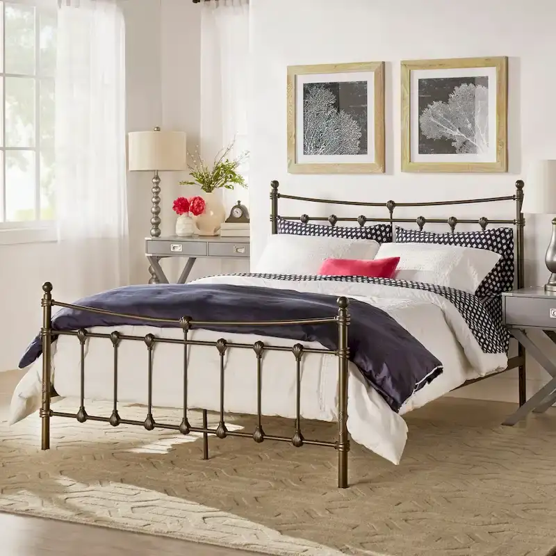 Xander Dark Brown Steel Bed