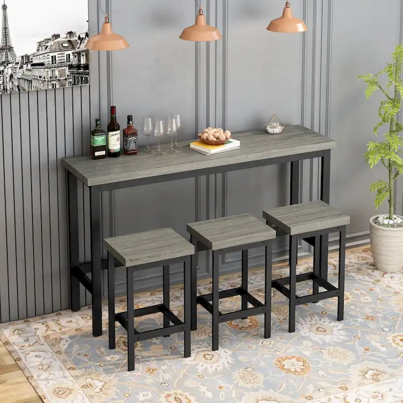 Counter Height Extra Long Dining Table Set