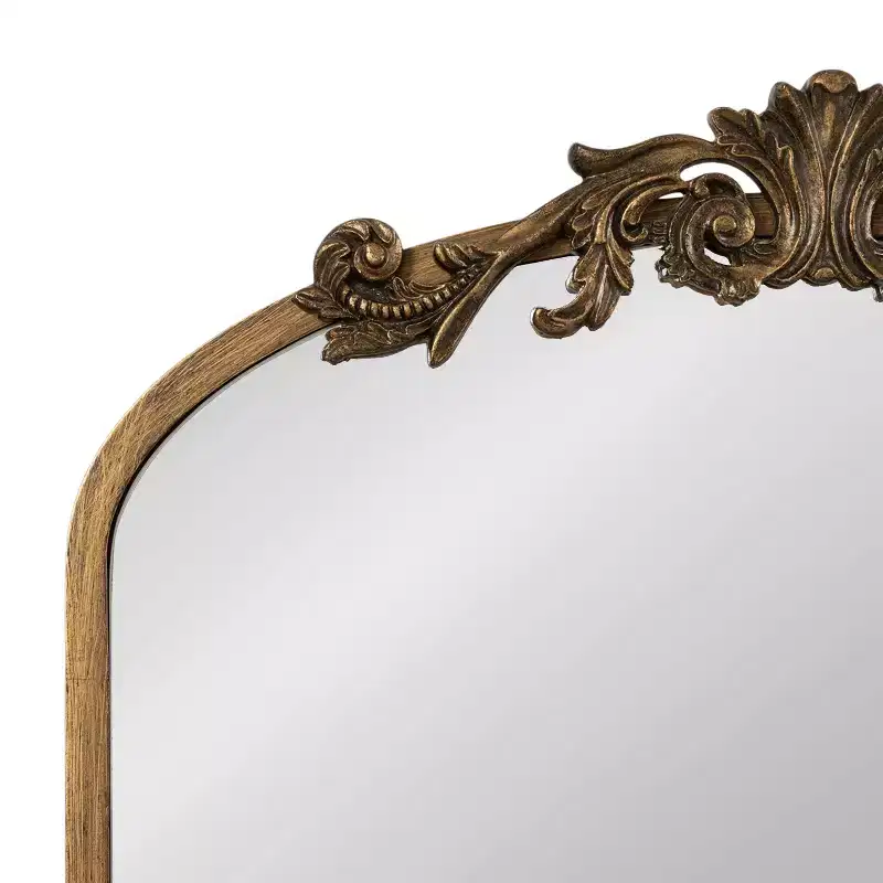 Kate & Laurel All Things Decor 20"x6"x30" Arendahl MDF Jewelry Cabinet with Mirror Gold