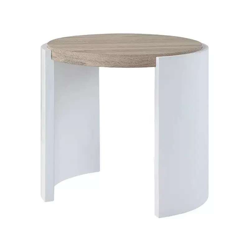 Acme Furniture Zoma Accent Table White/Oak Finish
