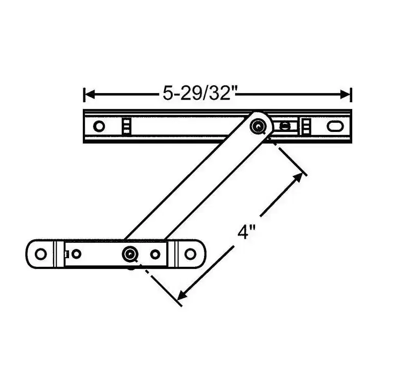 Brixwell Detachable Restrictor Limit Device, 5-7/8 Length, 4 Arm, Surface Mount, Non-Handed, Stainless Steel Material, Stainless Steel Finish