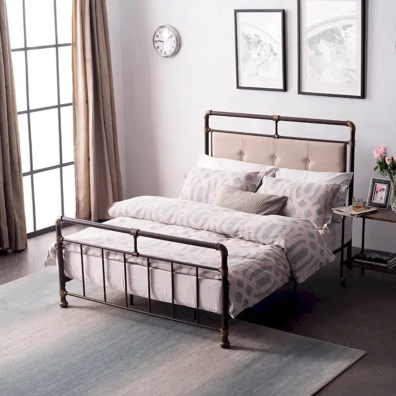 Corvus Somme Antique Dark Bronze Iron Metal Bed