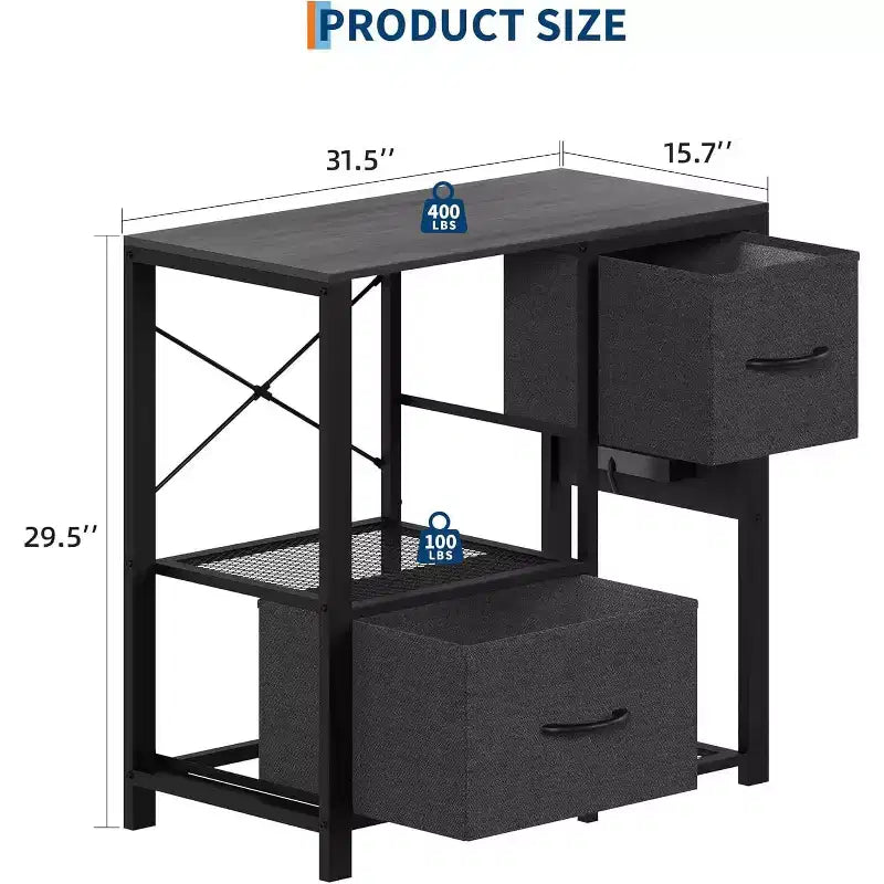 20-29 Gallon Fish Tank Stand with Power Outlets, Heavy Duty Metal and Wood Aquarium Table with Storage Shelf for Living Room