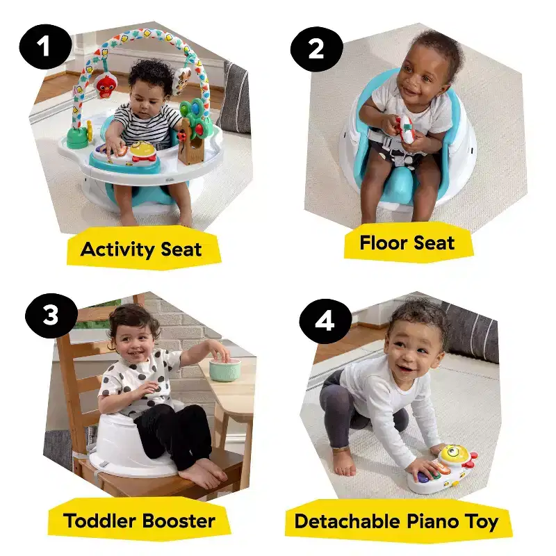 Baby Einstein Deluxe Super Infant Seat: Detachable Toy Bar, Animal Pattern, Plastic Material, Max 33 Lb Capacity