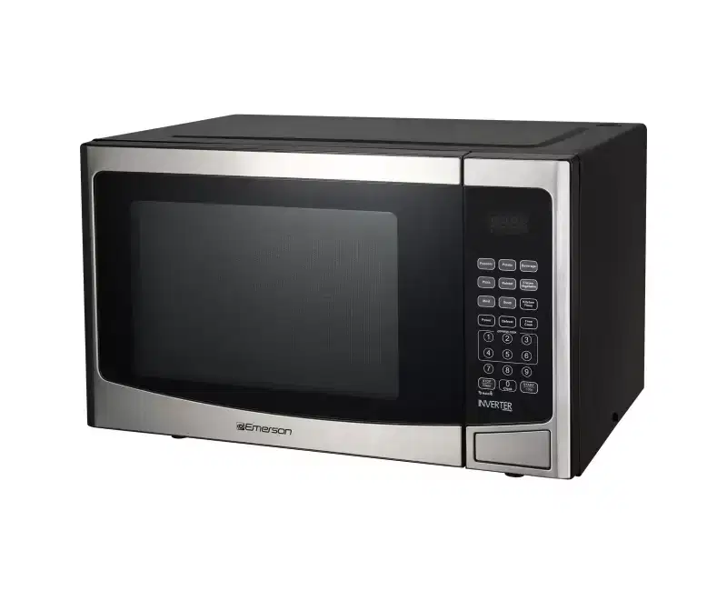 Emerson 1.2 Cu ft. 1000 Watt Stainless Steel Countertop Microwave Oven with Inverter Technology in Silver