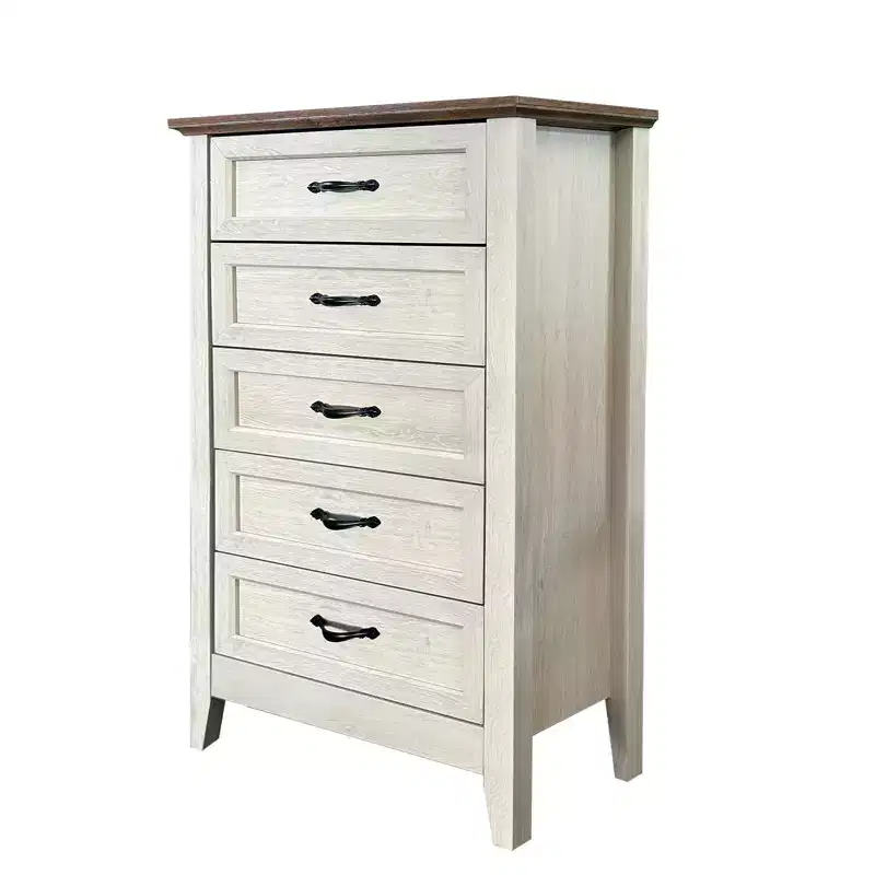 Chest of Drawers for Bedroom, Storage Organizer Unit with 5 Drawers, Storage Drawers Closet for Hallway, Living Room, Wooden Top & Metal Frame